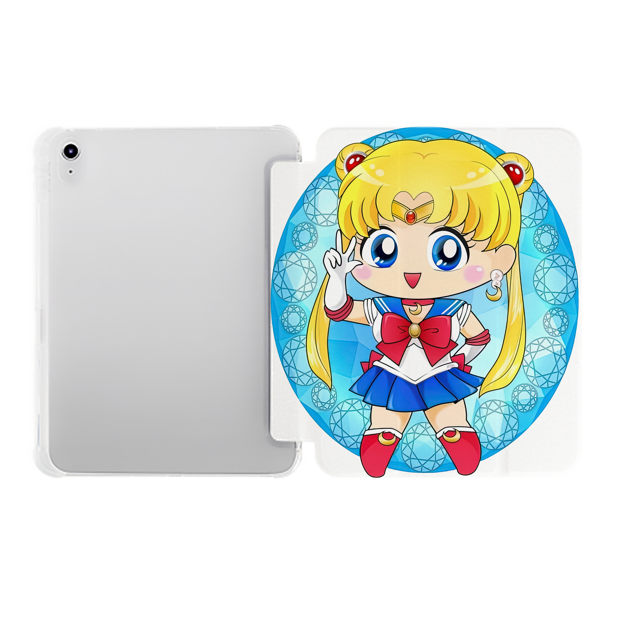 （画像用） 美少女戦士セーラームーン 月野 うさぎ つきの うさぎ Sailor Moon Tsukino Usagi IPad ケース ペン収納付き 三つ折りスタンド PUレザー×シリコン 対応機種9.5/10.5/10.9インチ